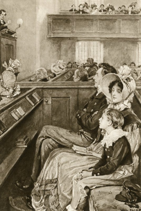 John Ruskin da ragazzo che osserva il predicatore da Walter Paget