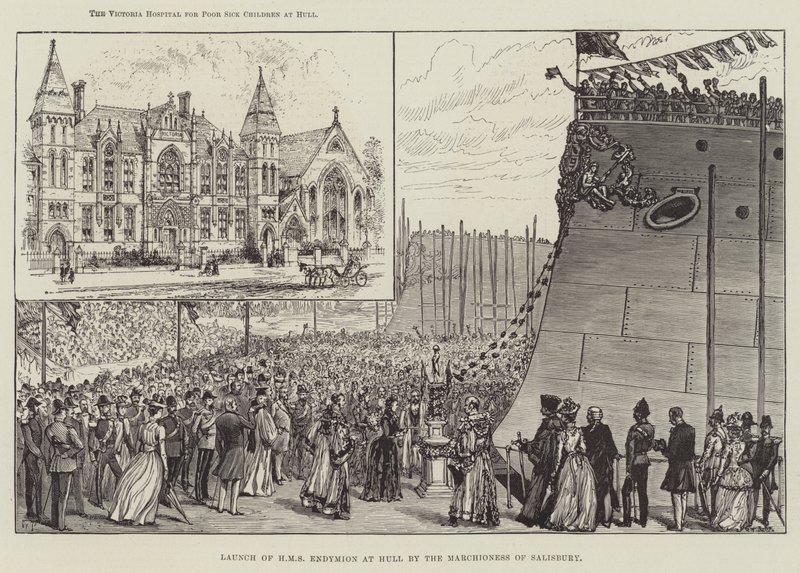 Varo della HMS Endymion a Hull da parte della Marchesa di Salisbury da Walter Paget
