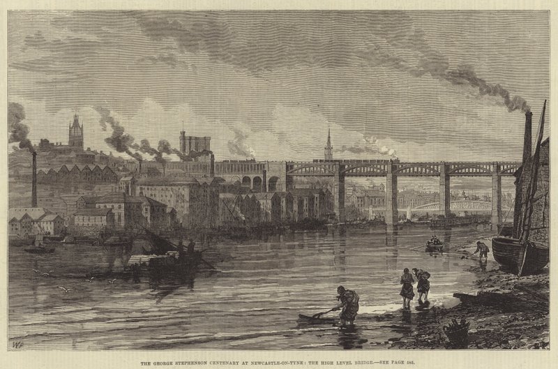 Il centenario di George Stephenson a Newcastle-on-Tyne, il ponte ad alto livello da Walter Paget