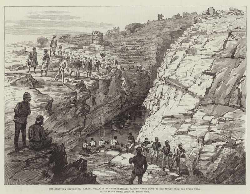 La spedizione di Khartoum, Gakdul Wells, nella marcia nel deserto, passaggio dell