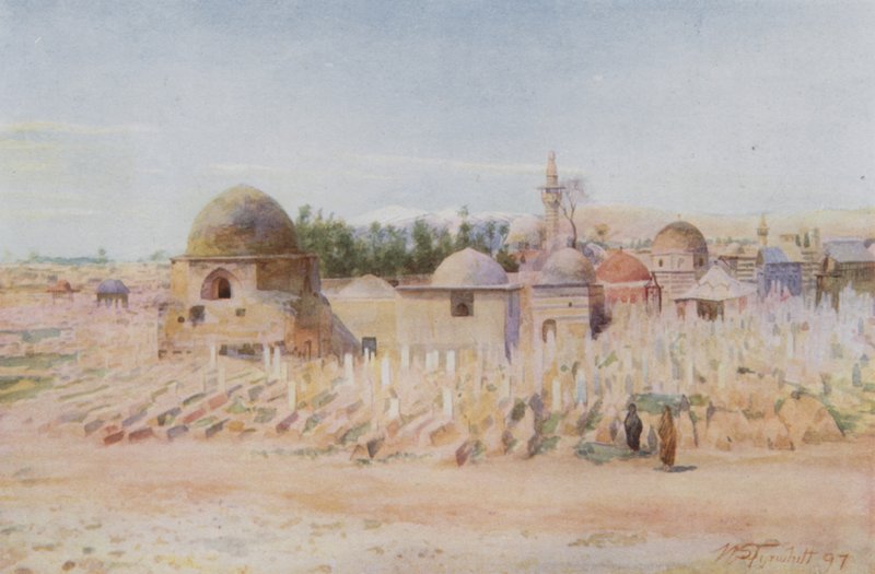 Il cimitero musulmano e vista del Monte Hermon, Damasco da Walter Spencer Stanhope Tyrwhitt