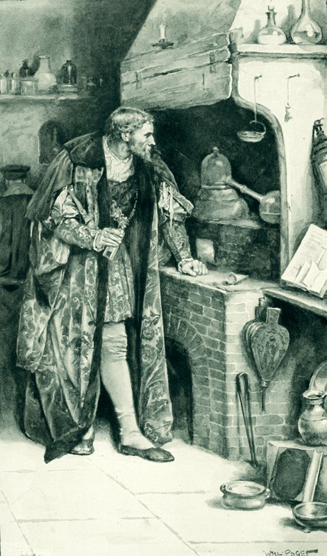 Giacomo IV come alchimista nel suo laboratorio da Walter Stanley Paget