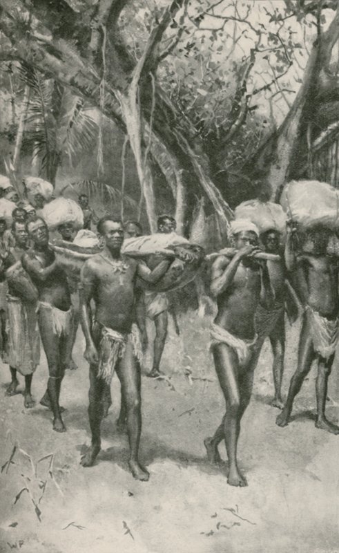 I seguaci del Dr. Livingstone trasportano il suo corpo imbalsamato alla costa da Walter Stanley Paget