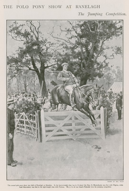 La mostra di pony da polo a Ranelagh, la competizione di salto da Walter Stanley Paget