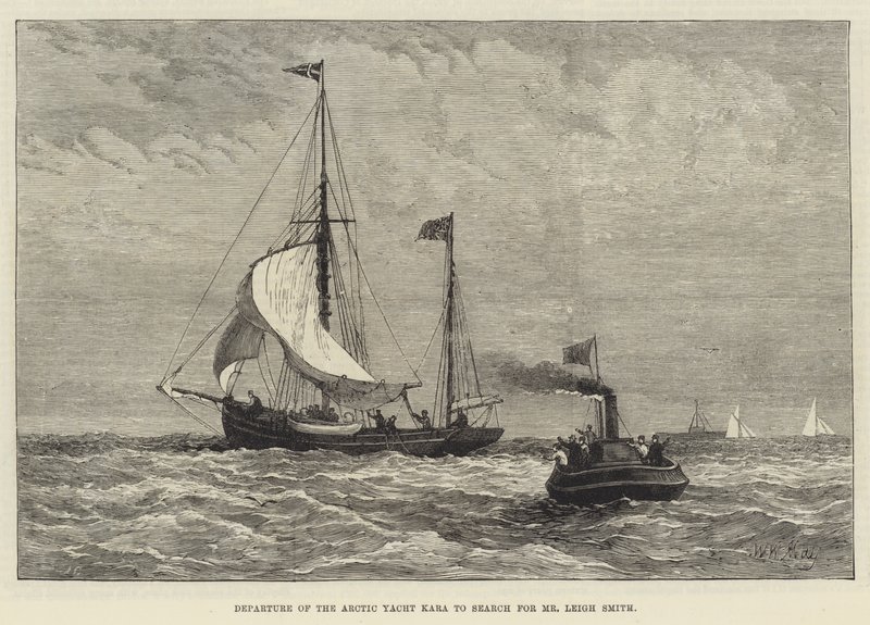 Partenza dello yacht artico Kara alla ricerca di Mr Leigh Smith da Walter William May