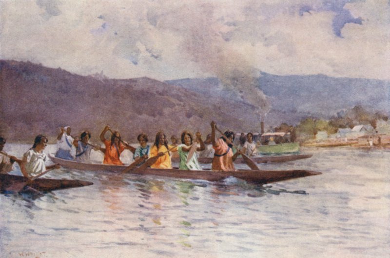 Nuova Zelanda: Gara di canoe delle Wahine sul Waikato da Walter Wright
