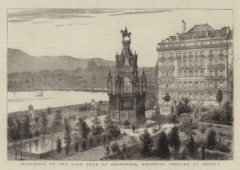 Monumento al defunto Duca di Brunswick, recentemente eretto a Ginevra da Warry