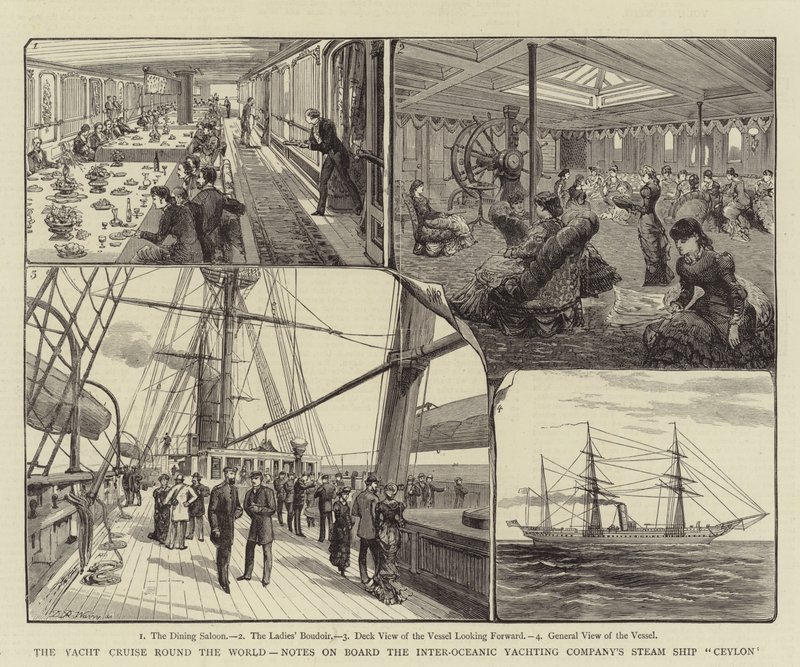 La crociera in yacht intorno al mondo, note a bordo della nave a vapore della Inter-Oceanic Yachting Company, Ceylon da Warry