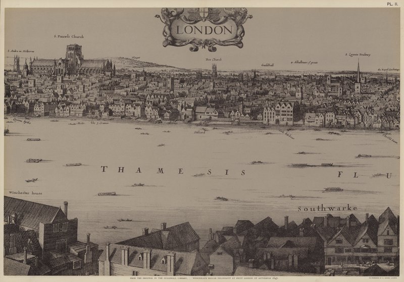Panorama di Londra da Wenceslaus (after) Hollar