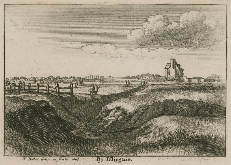 Vicino a Islington, la Nuova Testa del Fiume da Wenceslaus Hollar