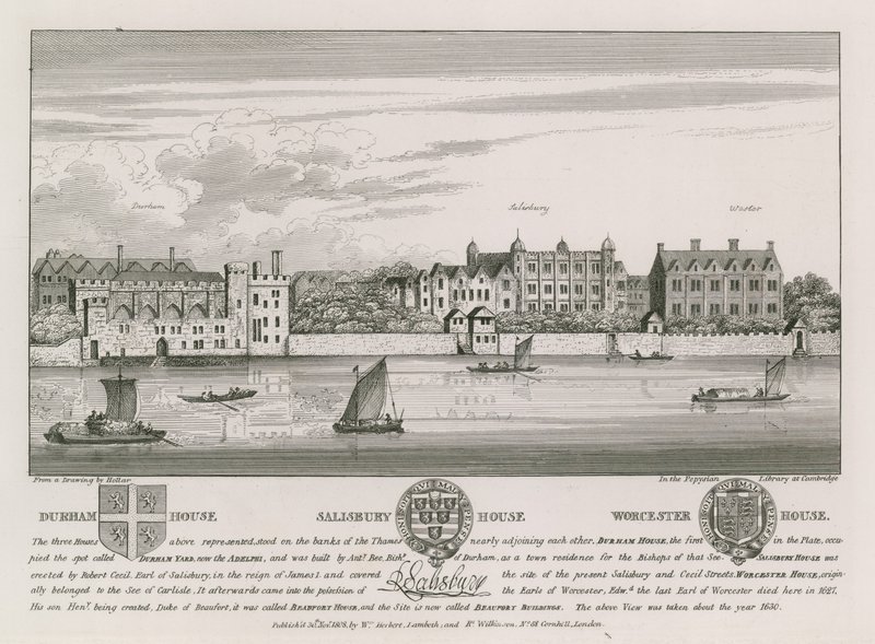 Durham House, Salisbury House e Worcester House da Wenceslaus Hollar