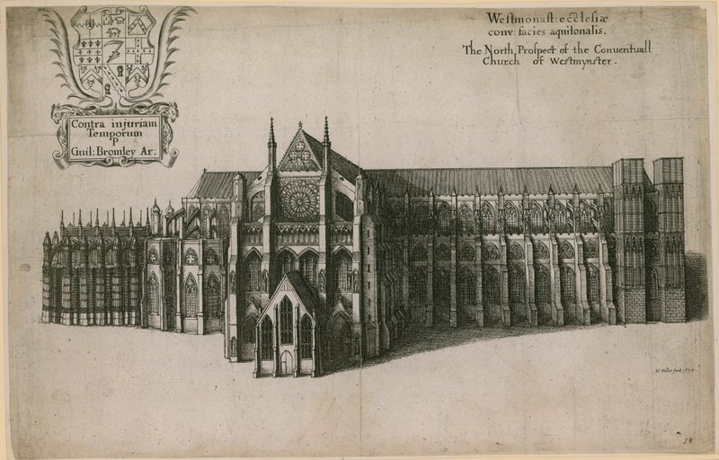 La prospettiva nord della Chiesa Conventuale di Westminster, Londra da Wenceslaus Hollar
