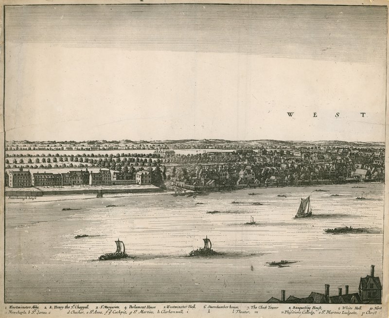 La prospettiva di Londra e Westminster presa da Lambeth da Wenceslaus Hollar