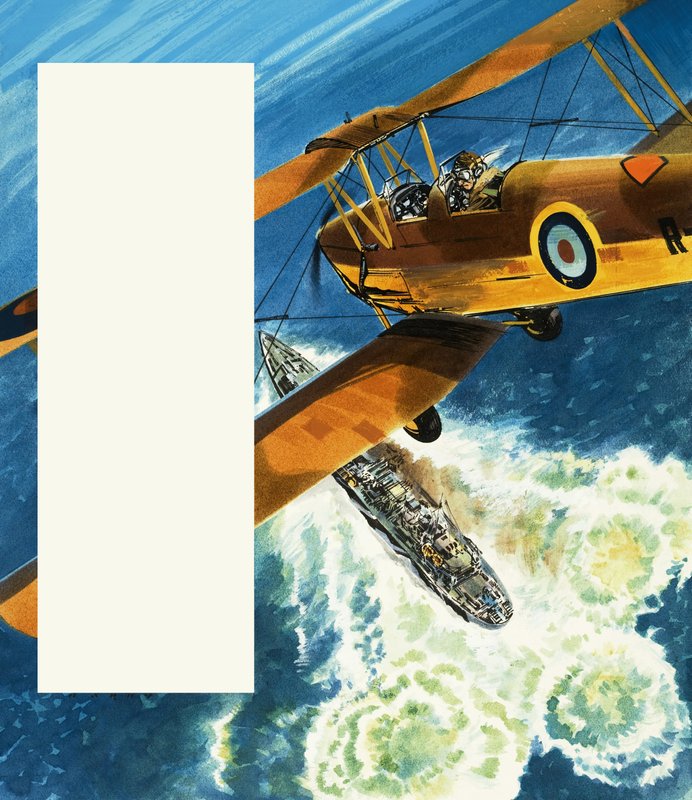 Un Tiger Moth che pattuglia le coste britanniche durante la seconda guerra mondiale da Wilf (20th century) Hardy