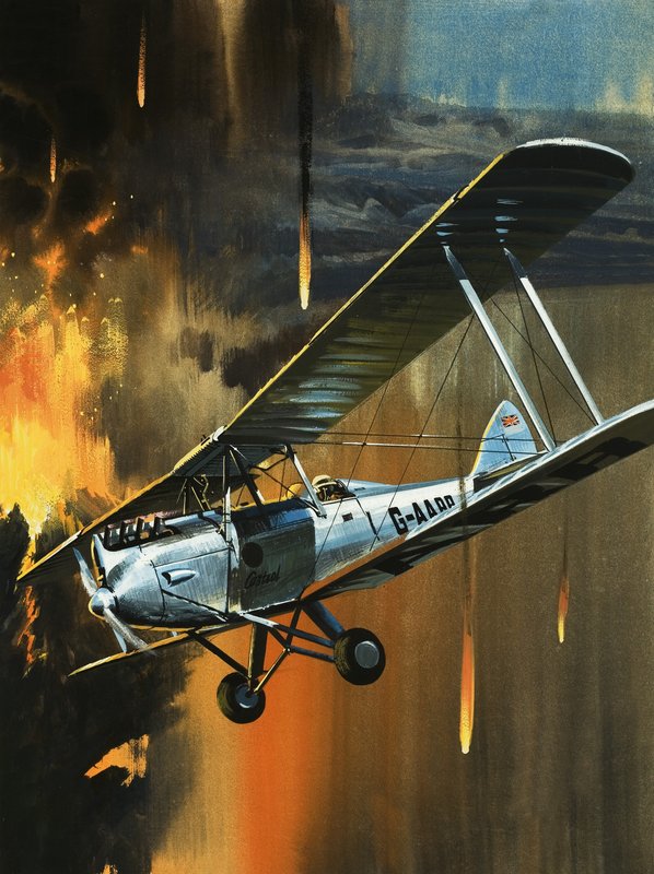 Aerei famosi e loro piloti: De Havilland Gipsy Moth -- Jean Batten da Wilf (20th century) Hardy
