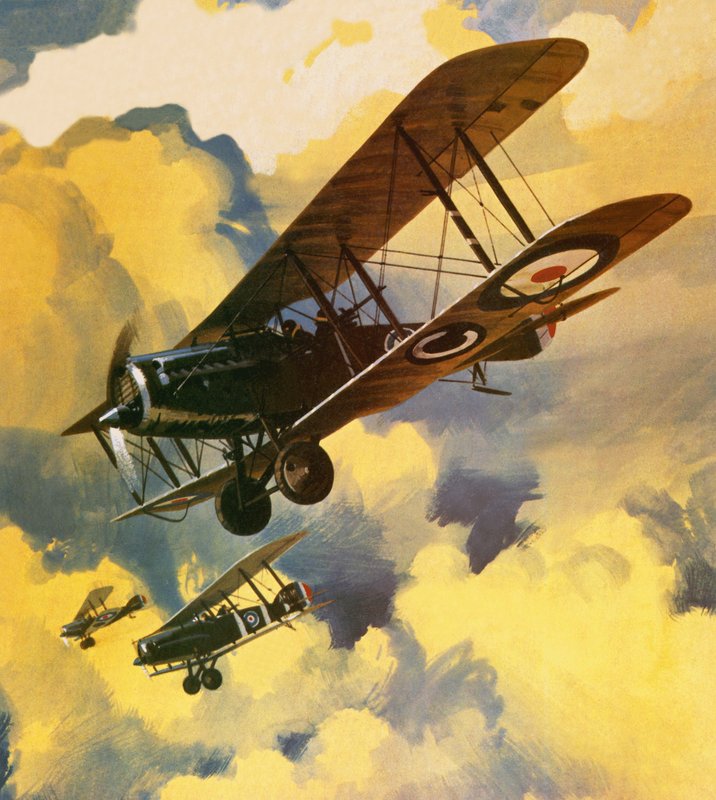 Uomini del Royal Flying Corps in uscita per combattere la minaccia della flottiglia galleggiante tedesca da Wilf (20th century) Hardy