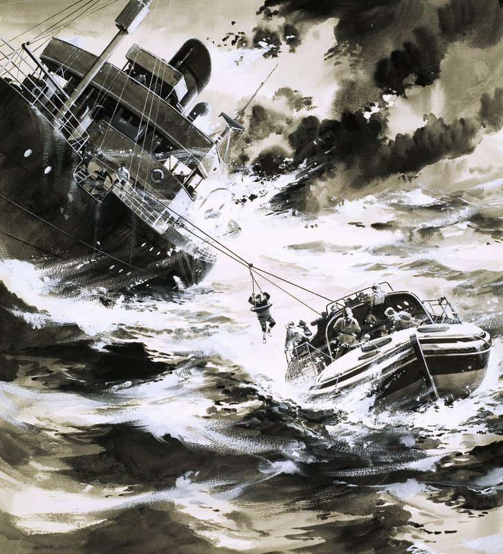 Salvataggio in mare da Wilf (20th century) Hardy