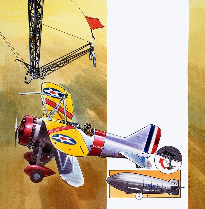 Lo Skyhook, da "Into the Blue" (gouache su carta) da Wilf (20th century) Hardy