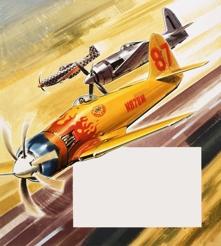 Tre piloti "hot rod" da competizioni acrobatiche da Wilf (20th century) Hardy