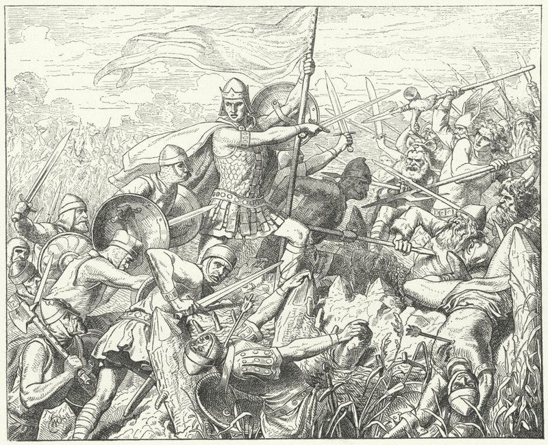 Arnolfo di Carinzia assalta le difese normanne sul fiume Dyle, 891 da Wilhelm Camphausen