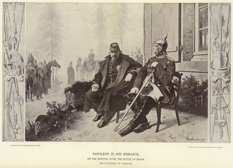 Napoleone III e Bismarck la mattina dopo la battaglia di Sedan da Wilhelm Camphausen