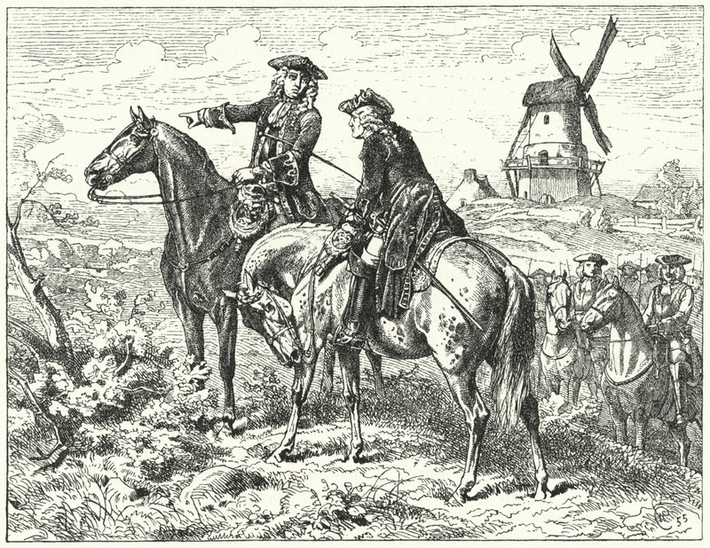 Il duca di Marlborough e il principe Eugenio di Savoia alla battaglia di Malplaquet da Wilhelm Camphausen