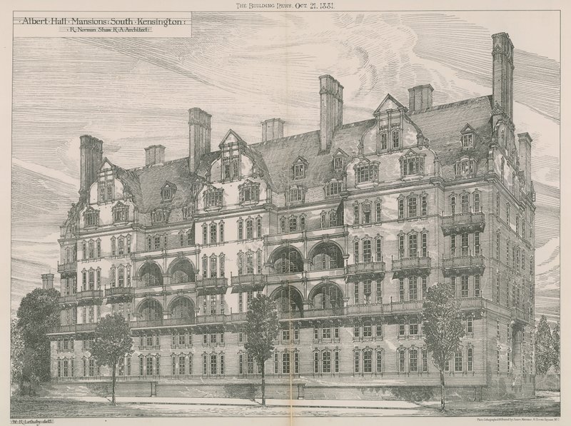 Albert Hall Mansions, South Kensington, Londra da Willam Richard Lethaby