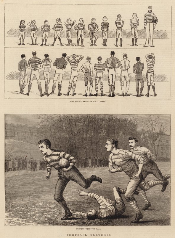 Schizzi di calcio da William Barnes Wollen