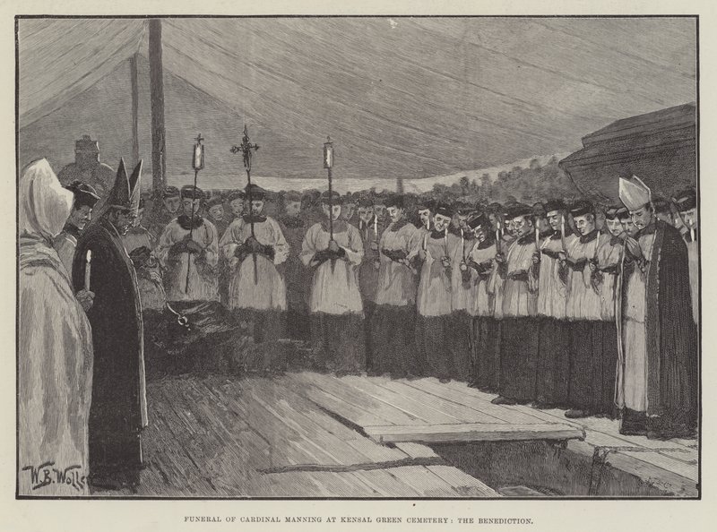 Funerale del Cardinale Manning al Cimitero di Kensal Green, la Benedizione da William Barnes Wollen