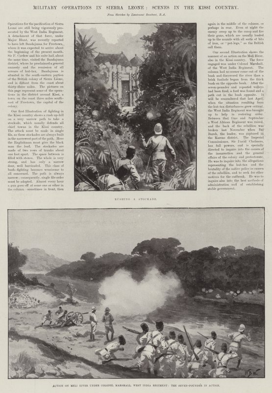 Operazioni militari in Sierra Leone, scene nel paese di Kissi da William Barnes Wollen