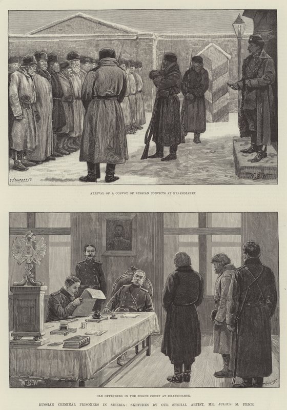 Prigionieri criminali russi in Siberia da William Barnes Wollen