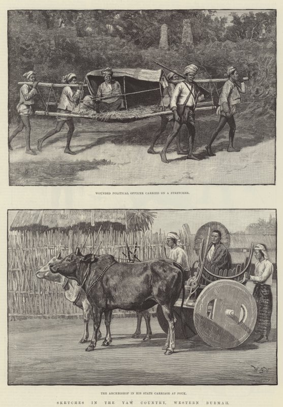 Schizzi nel Paese di Yaw, Birmania Occidentale da William Barnes Wollen
