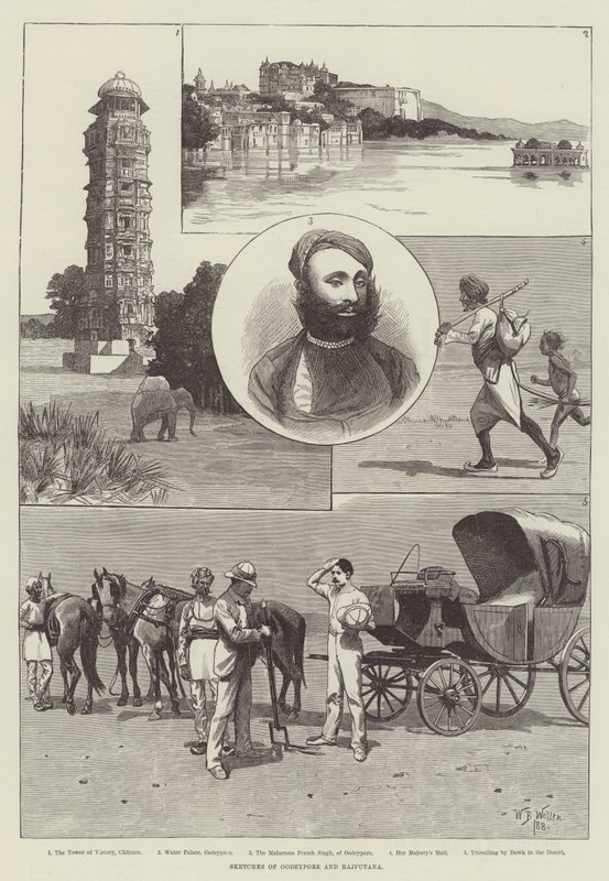 Schizzi di Oodeypore e Rajputana da William Barnes Wollen