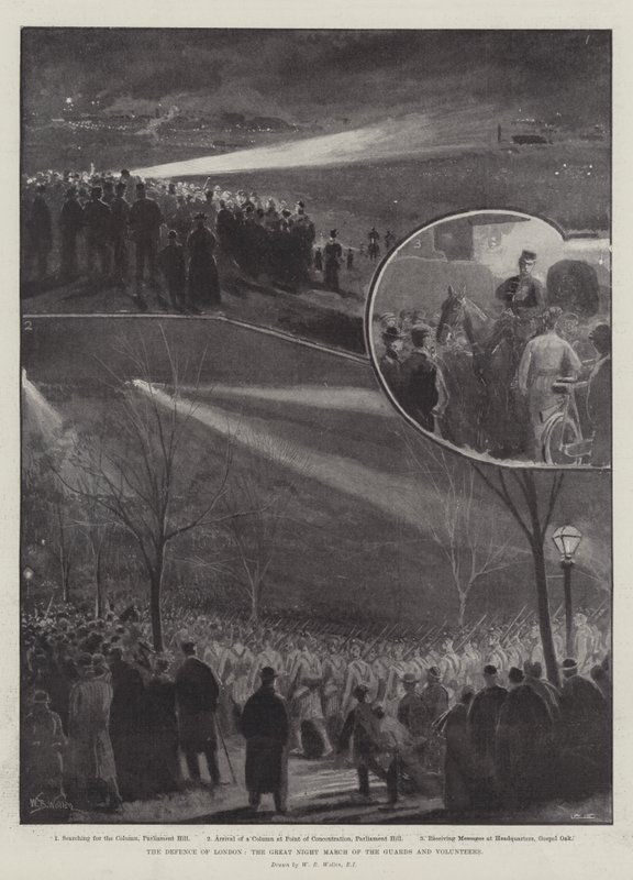 La difesa di Londra, la grande marcia notturna delle Guardie e dei Volontari da William Barnes Wollen