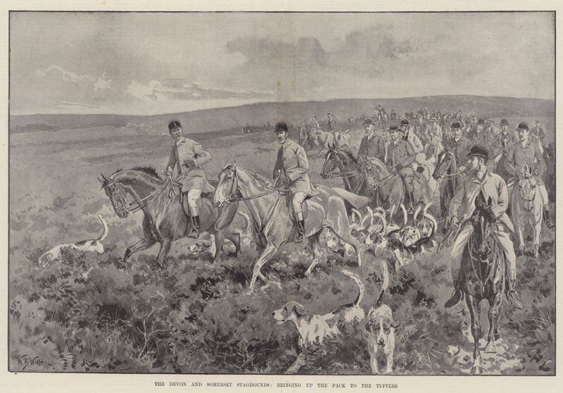 I Segugi di Devon e Somerset, portando il Branco ai Tufters da William Barnes Wollen
