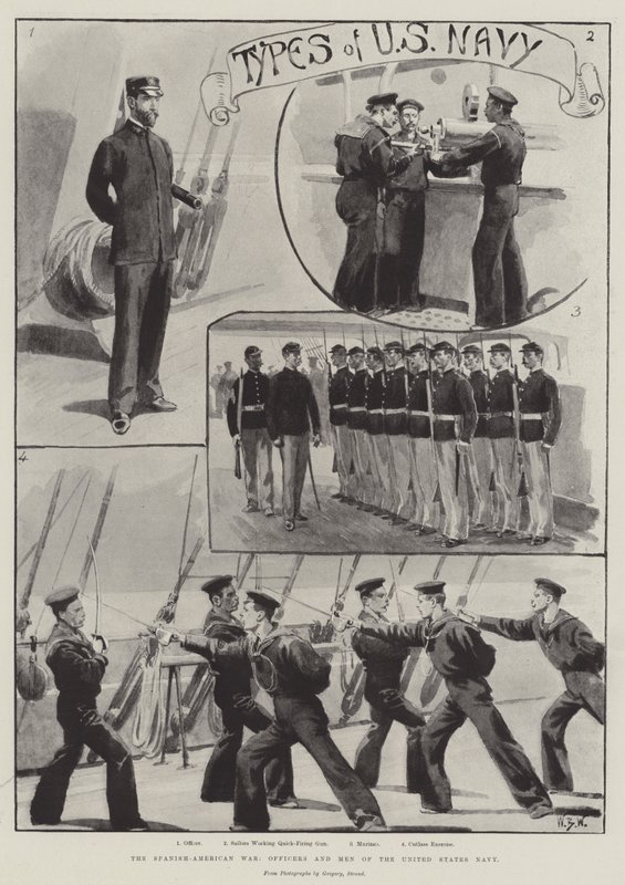 La Guerra Ispano-Americana, Ufficiali e Uomini della Marina degli Stati Uniti da William Barnes Wollen