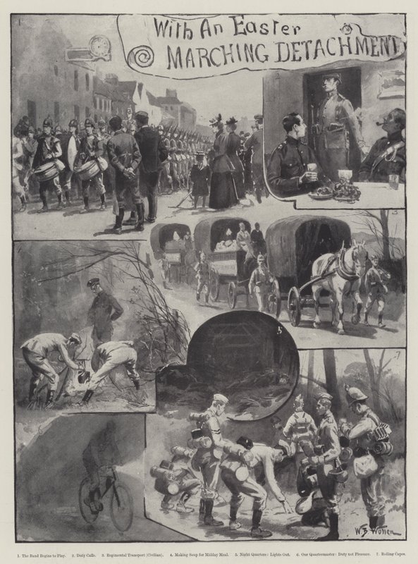 Con un distaccamento marciando per Pasqua da William Barnes Wollen