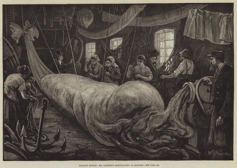 Costruzione di palloni, Manifattura di Mr Coxwell a Seaford da William Bazett Murray