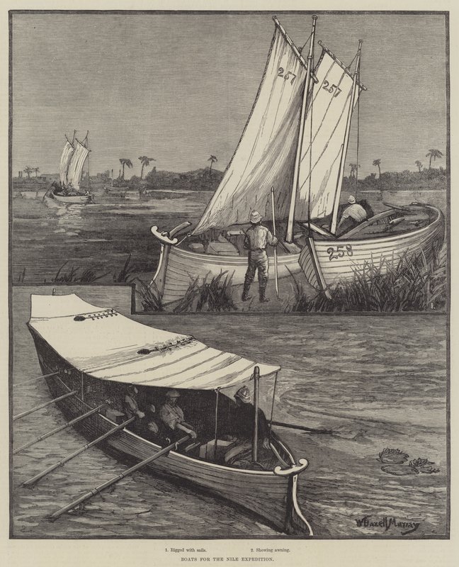 Barche per la spedizione sul Nilo da William Bazett Murray