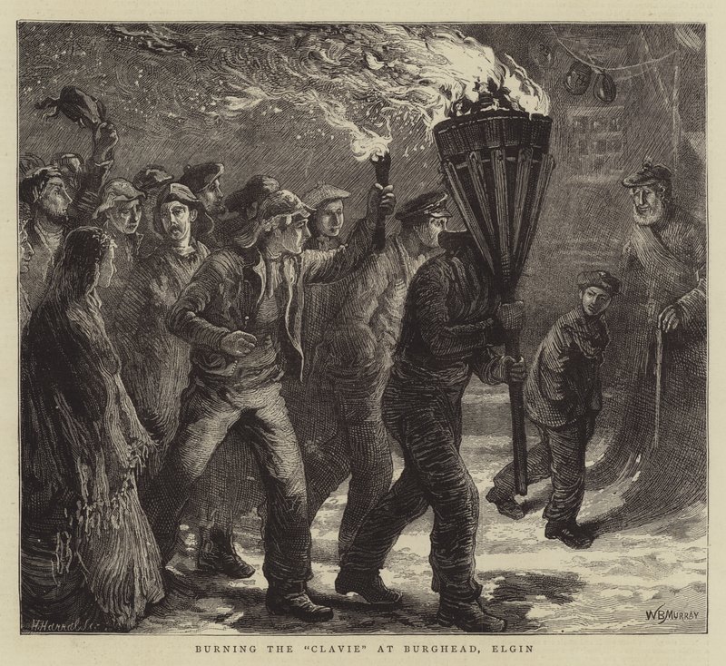 Bruciando il Clavie a Burghead, Elgin da William Bazett Murray