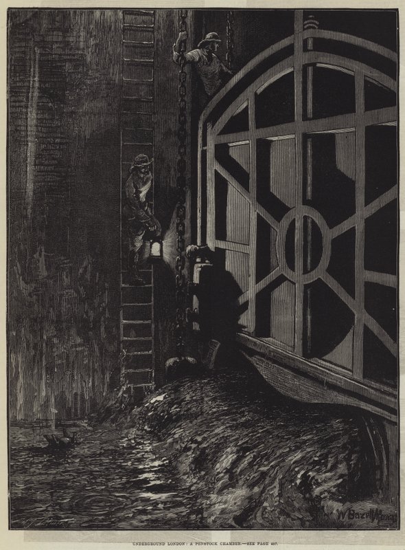 Londra sotterranea, una camera di Penstock da William Bazett Murray