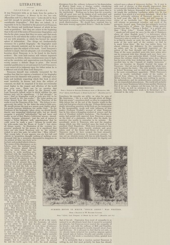 Tennyson, un memoir da William Biscombe Gardner
