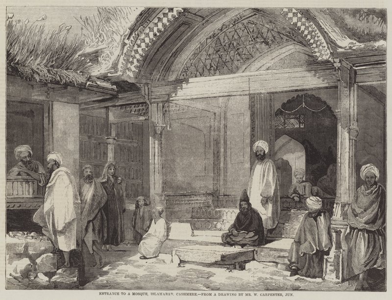 Ingresso a una moschea, Islamabad, Kashmir da William Carpenter