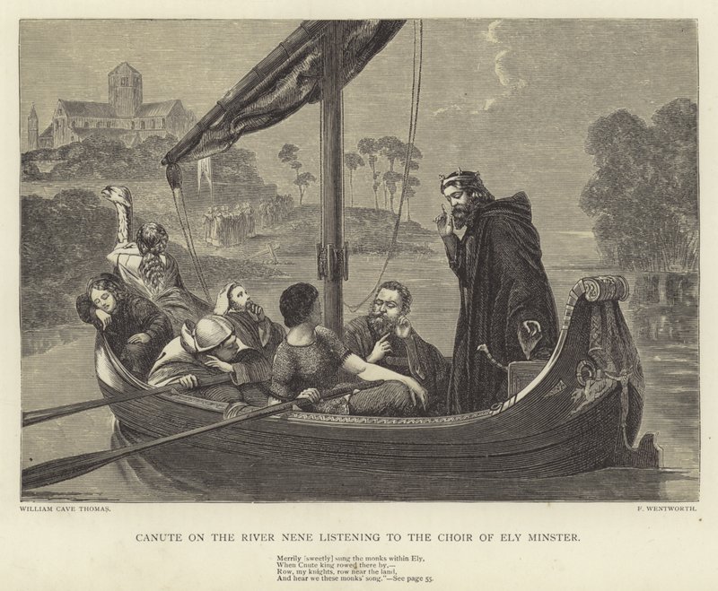 Canuto sul fiume Nene ascolta il coro della cattedrale di Ely da William Cave Thomas