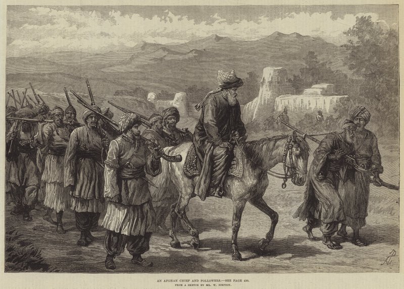Un capo afgano e seguaci da William Crimea Simpson