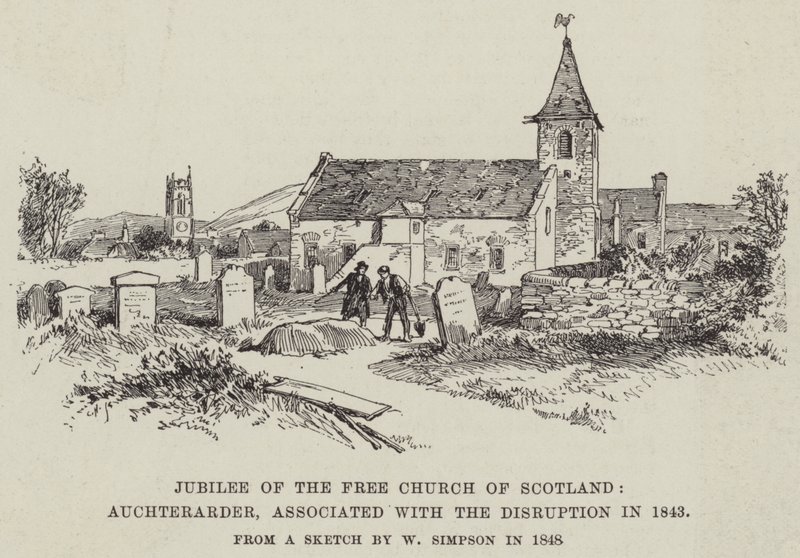 Giubileo della Chiesa Libera di Scozia, Auchterarder, associato alla Disruption del 1843 da William Crimea Simpson