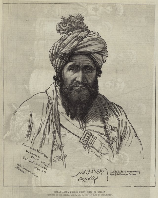 Sirdar Abdul Khalik Khan, capo di Bezoot da William Crimea Simpson
