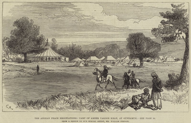 Le Trattative di Pace Afgane, Campo di Ameer Yakoob Khan, a Gundamuk da William Crimea Simpson