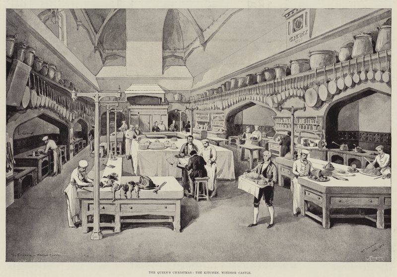 Il Natale della Regina, la cucina, Castello di Windsor da William Crimea Simpson