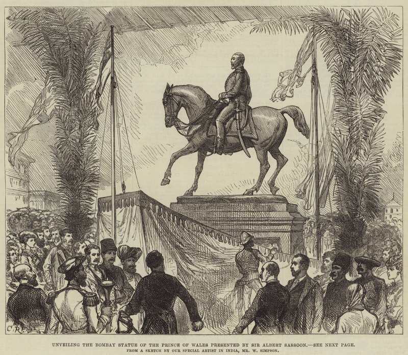 Inaugurazione della statua del Principe di Galles a Bombay, donata da Sir Albert Sassoon da William Crimea Simpson